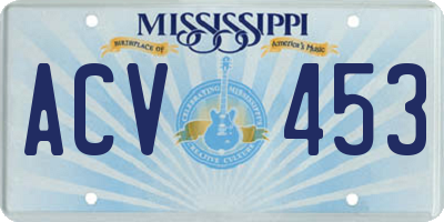 MS license plate ACV453