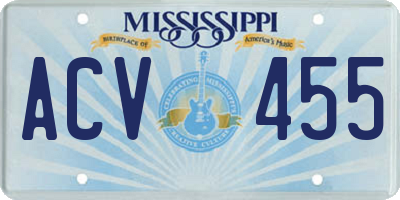 MS license plate ACV455