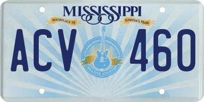 MS license plate ACV460