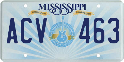 MS license plate ACV463
