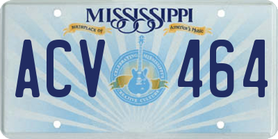 MS license plate ACV464