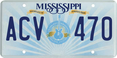 MS license plate ACV470