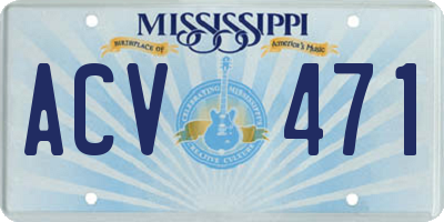 MS license plate ACV471