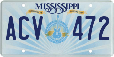MS license plate ACV472
