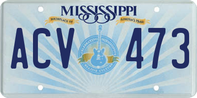 MS license plate ACV473