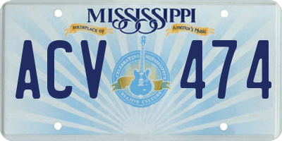 MS license plate ACV474
