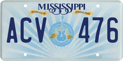 MS license plate ACV476