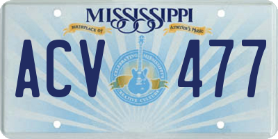 MS license plate ACV477