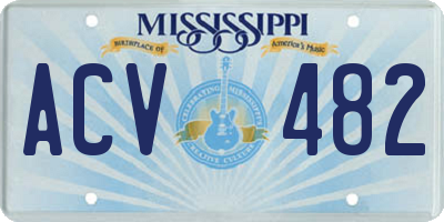 MS license plate ACV482