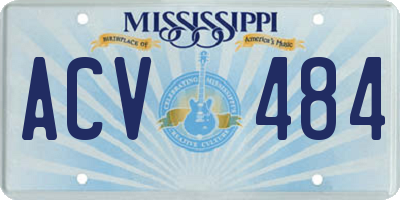 MS license plate ACV484
