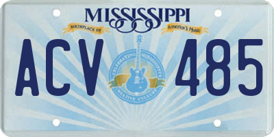 MS license plate ACV485