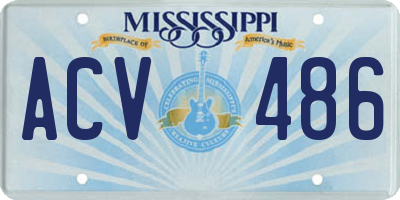 MS license plate ACV486