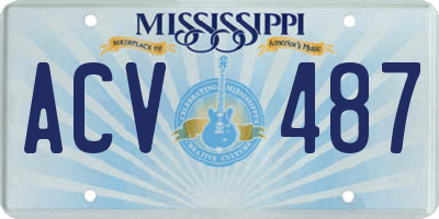 MS license plate ACV487