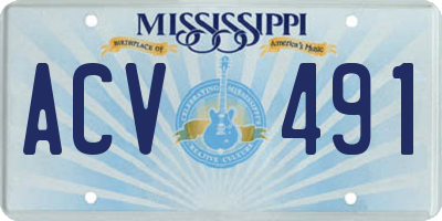 MS license plate ACV491