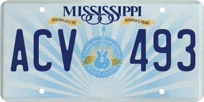 MS license plate ACV493