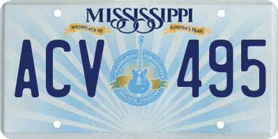 MS license plate ACV495