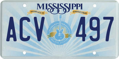 MS license plate ACV497