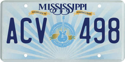 MS license plate ACV498