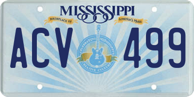 MS license plate ACV499