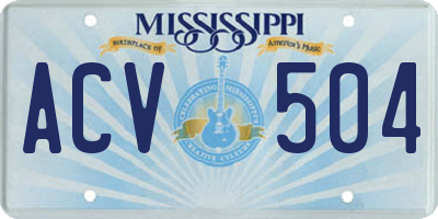 MS license plate ACV504
