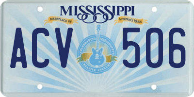 MS license plate ACV506
