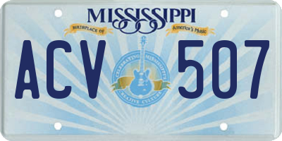 MS license plate ACV507