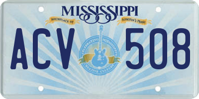MS license plate ACV508