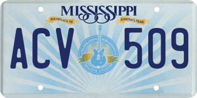MS license plate ACV509