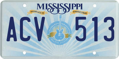 MS license plate ACV513