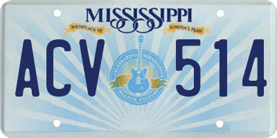 MS license plate ACV514