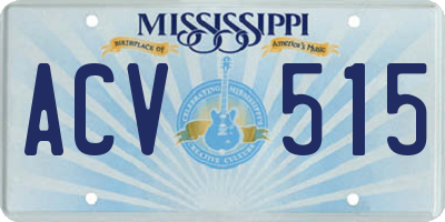MS license plate ACV515