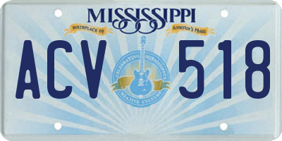 MS license plate ACV518