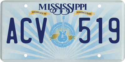 MS license plate ACV519