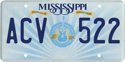 MS license plate ACV522