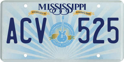 MS license plate ACV525