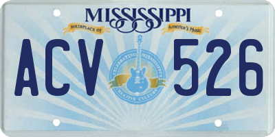MS license plate ACV526