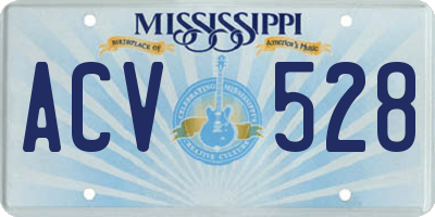 MS license plate ACV528