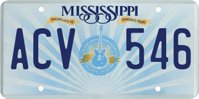 MS license plate ACV546