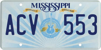 MS license plate ACV553