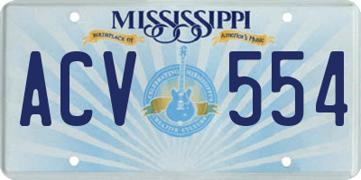 MS license plate ACV554