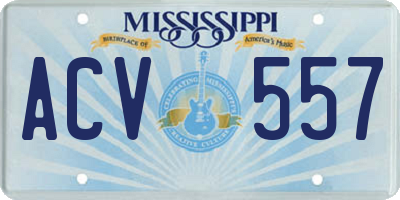 MS license plate ACV557