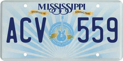 MS license plate ACV559