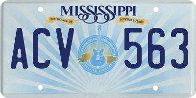 MS license plate ACV563