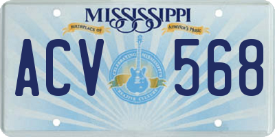 MS license plate ACV568