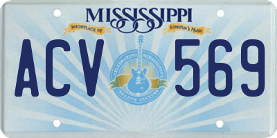 MS license plate ACV569