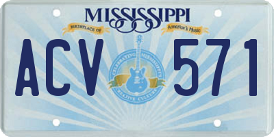 MS license plate ACV571