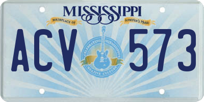 MS license plate ACV573
