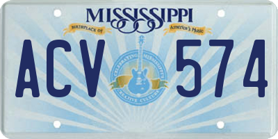 MS license plate ACV574