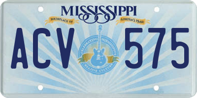 MS license plate ACV575