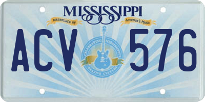 MS license plate ACV576
